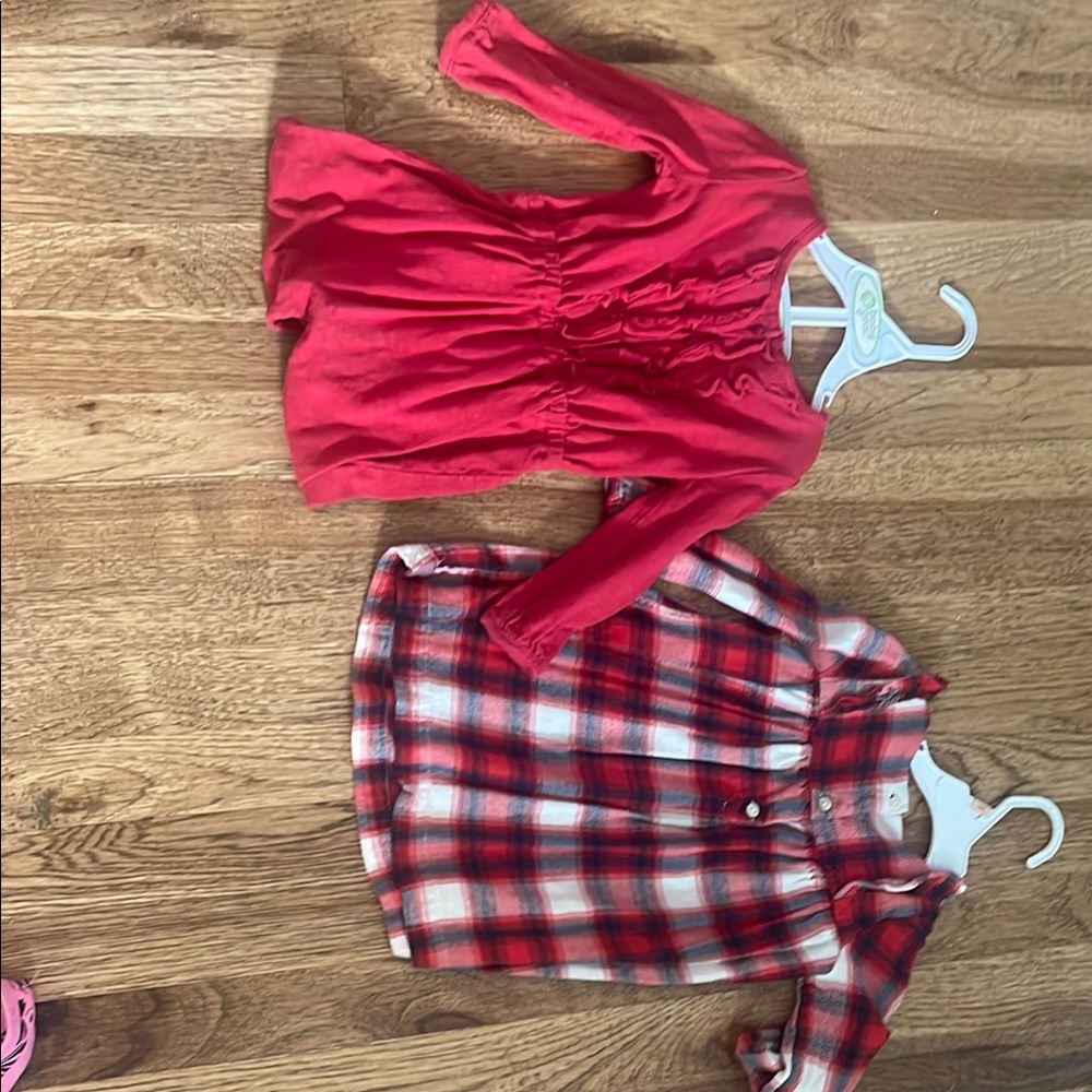 Red and Plaid Baby Romper Set